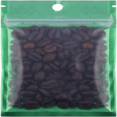 AGALUS 100PCS Matte Clear/Gold/Silver Metallic Foil Flat Zip Seal Packaging Bags Food Storage Pouch (Green,4.7x8.6)