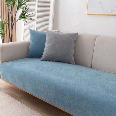 Vintage Floral Embroidery Sofa Couch Cover Soft Cotton Quilted Sectional Couch Cover Solid Non Slip Sofa Slipcover Furniture Protector For Living Room ( Color : Color B , Size : 90*90cm/36*36in )