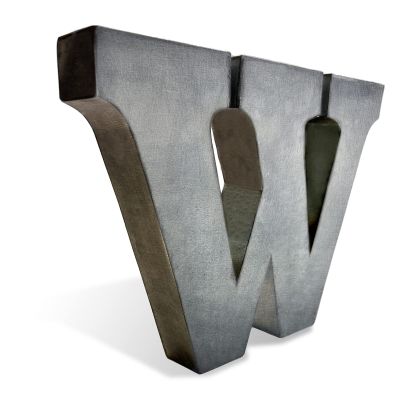 Hline Living Galvanized Metal Letters - 7" 3D Metal Letter in Hanging or Freestanding, Rustic Vintage Style Farmhouse Alphabet Decor & Sign for Living Room, Lobby, Kitchen, Door and Wall Decoration