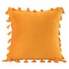 vctops Velvet Soft Solid Decorative Throw Pillow Cover with Tassels Boho Accent Cushion Case for Couch Bedroom Car Gold 20''x20'' view 1