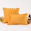 vctops Velvet Soft Solid Decorative Throw Pillow Cover with Tassels Boho Accent Cushion Case for Couch Bedroom Car Gold 20''x20'' view 2