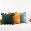vctops Velvet Soft Solid Decorative Throw Pillow Cover with Tassels Boho Accent Cushion Case for Couch Bedroom Car Gold 20''x20'' view 3