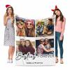 MyPupSocks Personalized Bestie Name & Photo Collage Blanket, Custom Friends Pictures Throw Blanket for Bestie's Birthday Christmas Graduation Gift 60"x80" view 2