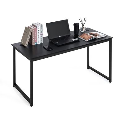 CAPHAUS 55 Inch Computer Desk, Home Office Desk, Modern Work Desk, Writing Desk for Small Space, Simple Desk for Home Use & Office, PC Table, Gaming Desk, Space-Saving Workstation, Black