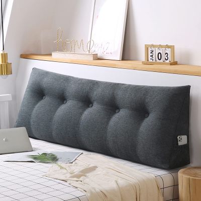 SWONE Ground Cushion for Headboard Bolster Triangular Headboard Pillow with Removable Cover