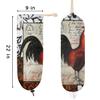 French Country Rustic Farmyard Rooster Plastic Bag Holder Cute Wall Mount Plastic Bag Organizer Reusable Large Grocery Bag Storage Dispenser for Home Kitchen Travelling 22"x9" view 2