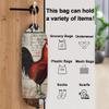 French Country Rustic Farmyard Rooster Plastic Bag Holder Cute Wall Mount Plastic Bag Organizer Reusable Large Grocery Bag Storage Dispenser for Home Kitchen Travelling 22"x9" view 3
