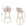 FRITHJILL Modern Velvet Bar Stools with Golden Base Set of 2, Kitchen Island Counter Bar Chair for Dining Room view 2