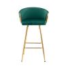 FRITHJILL Modern Velvet Bar Stools with Golden Base Set of 2, Kitchen Island Counter Bar Chair for Dining Room view 4