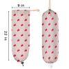 Cherry Printing Plastic Bag Holder Cute Wall Mount Plastic Bag Organizer Reusable Large Grocery Bag Storage Dispenser for Home Kitchen Travelling 22"x9" view 2