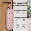 Cherry Printing Plastic Bag Holder Cute Wall Mount Plastic Bag Organizer Reusable Large Grocery Bag Storage Dispenser for Home Kitchen Travelling 22"x9" view 3