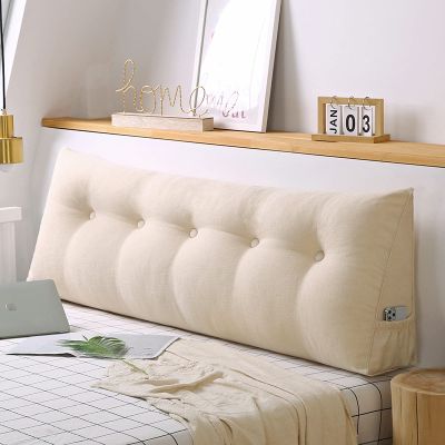 SWONE Backrest for Headboard Bolster Triangular Headboard Pillow with Removable Cover