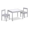 Pemberly Row 3-Piece Wood Dry Erase Kids Table & Chair Set in Gray view 1