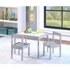 Pemberly Row 3-Piece Wood Dry Erase Kids Table & Chair Set in Gray view 2