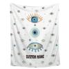 Amilient Custom Name Blanket with Evil Eye, Personalized Spiritual Blanket Evil Eye Decor for Car Couch Bedroom,Customized Magic Evil Eye Pattern Home Decor for Men Women,50"x60"-Teens/Travel Size view 1