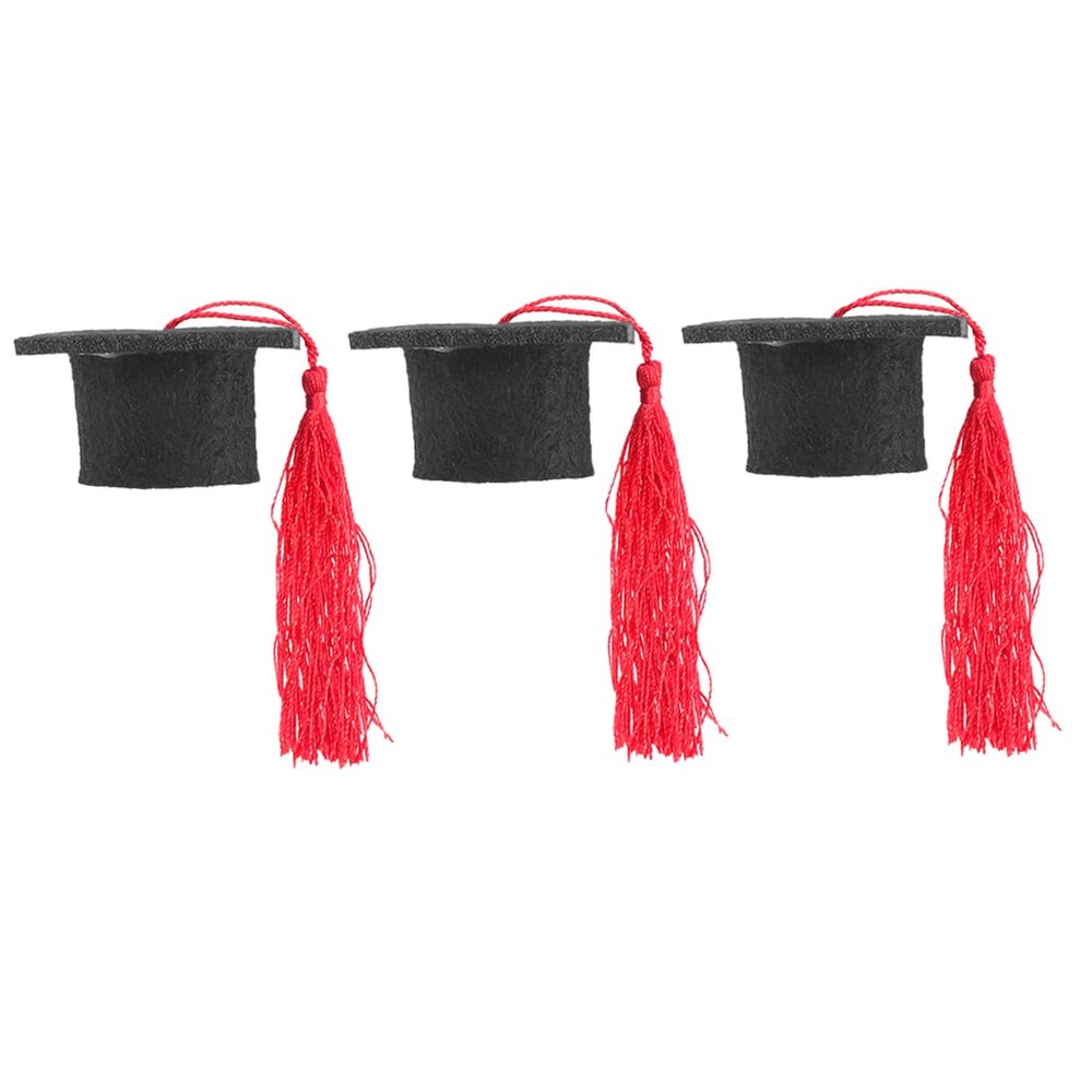 HONMEET 3pcs Graduation Cap Glitter Bottle Cap Cover Hat Set for Graduation Season Parties