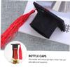 HONMEET 3pcs Graduation Cap Glitter Bottle Cap Cover Hat Set for Graduation Season Parties view 3