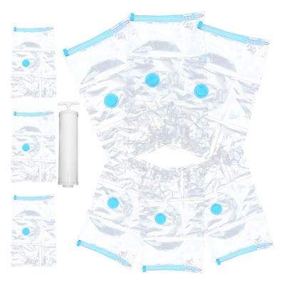 Cabilock 1set Vacuum Storage Bags Compression Bag for Clothes and Bedding Transparent Hand Pump for Travel and Home Organization Multiple