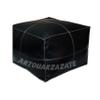 ARTOUARZAZATE Square Leather Pouf - Moroccan Pouf - Genuine Goatskin Leather - Bohemian Living Room Decor - Hassock & Ottoman Footstool - Unstuffed (Black, 18" D x 18" W x 14" H) view 1