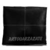 ARTOUARZAZATE Square Leather Pouf - Moroccan Pouf - Genuine Goatskin Leather - Bohemian Living Room Decor - Hassock & Ottoman Footstool - Unstuffed (Black, 18" D x 18" W x 14" H) view 3
