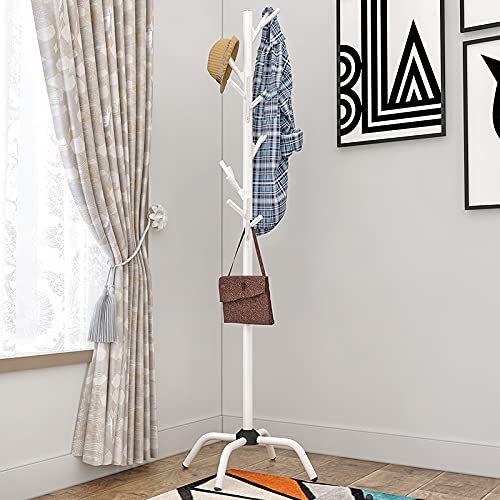 Coat Rack Freestanding Hangers Multifunctional Floor Home Coat Rack Bedroom Simple Clothes Rack Living Room Creative Clothes Hangers Wooden Coat Rack Standing Metal Coat Rack ( Color : White 093 )