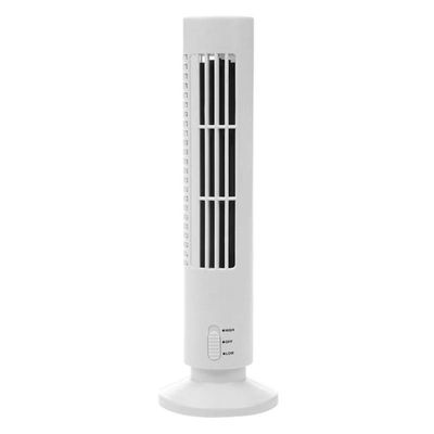 Portable Air Cooler Vertical Bladeless Fan, Cool with 2 Speeds, USB Desktop Air Conditioner Fan Mini Cooling Tower Fan for Home Large Room Office (White)