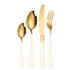 16-Piece Modern Kitchen Silverware Tableware Set Service for 4 People,18/10 Stainless Steel Flatware Set,Titanium Plated Steak Knife Fork Spoon Tea Spoon Gift Box Cutlery Sets (White Gold) view 1