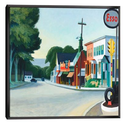 BOHU ARTS Edward Hopper Painting Art Print Portrait of Orleans Canvas Art with Black Floater Frame