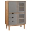 Credenza OTTA Marrone e Grigio 85x43x125 cm in Legno di Pino view 1