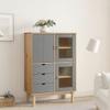 Credenza OTTA Marrone e Grigio 85x43x125 cm in Legno di Pino view 2