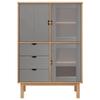 Credenza OTTA Marrone e Grigio 85x43x125 cm in Legno di Pino view 4