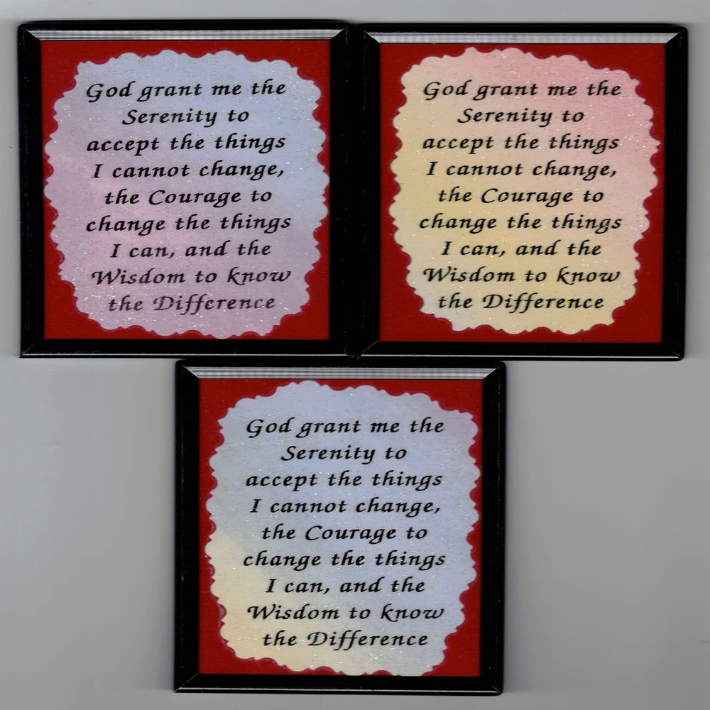 Sets of 12 Framed Sparkling Creations Refrigerator Decoritive Magnets (Serenity Prayer)
