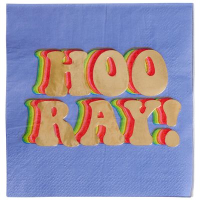 C.R. Gibson Hooray Gold Foil Beverage Napkins, 20 Count (TW4-25412)