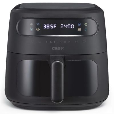 CRUX x Marshmello 8.0 QT Digital Air Fryer with TurboCrisp Technology, Touch Screen Temperature Control, Timer and Auto Shut-off, Fully Programmable, Silicone Liner Included, Black