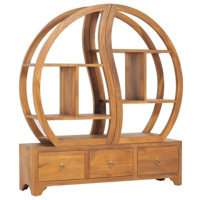 Bussandri Cabinet with Yin Yang Shelf 100x26x112 cm Solid Teak Wood