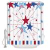 Fabric Shower Curtain 36x78 Inch, 4th of July Patriotic USA Flag Star Red Blue Stripe Shower Curtain for Bathroom with Hooks,Waterproof Bath Shower Curtain Sets Decorative Bathroom Accessories view 4