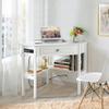 Yaheetech L Shaped Corner Computer Desk with Power Outlets, Reversible Triangle Workstation with USB Ports and Hook for Small Space, Modern Home Office Desk Gaming Table with Drawer & Shelf, White view 4