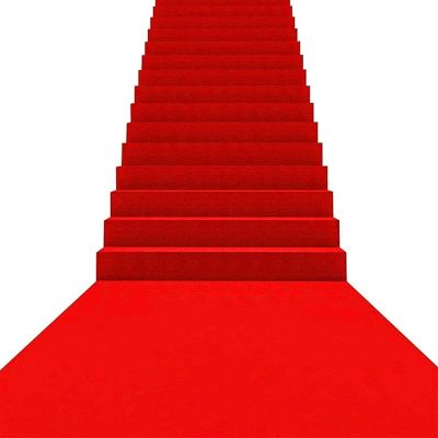 Red Carpet Runner, 2mm Thickness Wedding Aisle Runner Polyester Event Walkway Carpet Rug for Prom, Business, Hallway, Ceremony 10m 20m Flame Resistant (Size : 1.5x25m)