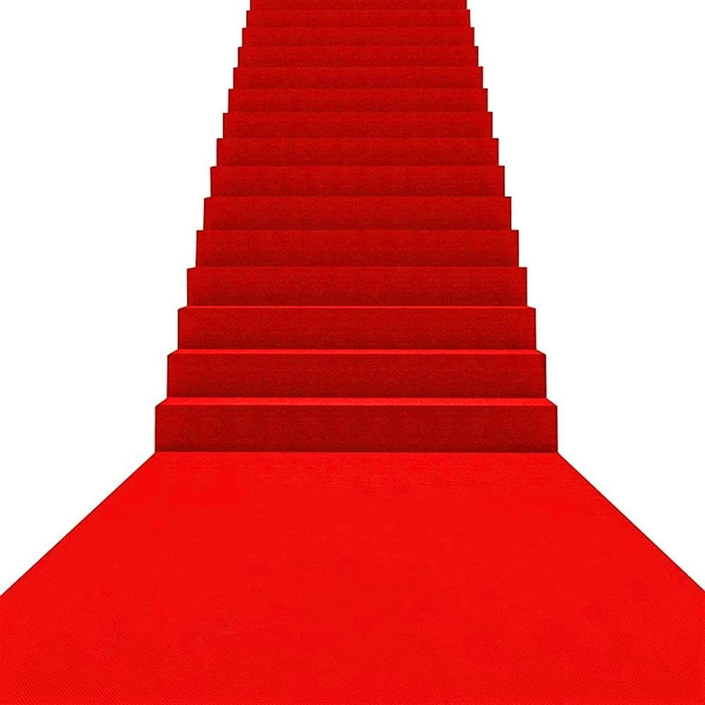 Red Carpet Runner, 2mm Thickness Wedding Aisle Runner Polyester Event Walkway Carpet Rug for Prom, Business, Hallway, Ceremony 10m 20m Flame Resistant (Size : 1.5x25m)