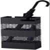 JSFSIM Umbrella Stands,Umbrella Stand Wrought Iron Hollowout with Drip Tray Handle,Large-Capacity Hotel Umbrella Bucket,White (Color : Black) view 1