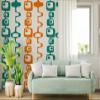 Retro Mid Century Geometric Wall Decal Sticker | Abstract Shapes | 80"H x 22"W view 1