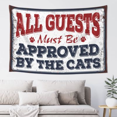 CakJuice Tapistreys for Room All Guests Must Be Approved by The Cats Tapestry Small Wall Tapestry Vintage Bar Decor (Size : 100X150CM)