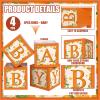 Sabary Baby Boxes with Letters for Baby Shower, Orange Baby Shower Backdrop Blocks Box Birthday Party Gender Reveal Photo Props for Baby Shower Decorations view 2