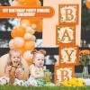 Sabary Baby Boxes with Letters for Baby Shower, Orange Baby Shower Backdrop Blocks Box Birthday Party Gender Reveal Photo Props for Baby Shower Decorations view 4