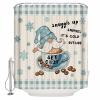 Fabric Shower Curtain 36x72 Inch, Coffee Gnomes Winter Dwarf with Snowflakes Linen Texture Shower Curtain for Bathroom with Hooks,Waterproof Bath Shower Curtain Sets Decorative Bathroom Accessories view 1