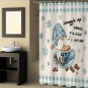 Fabric Shower Curtain 36x72 Inch, Coffee Gnomes Winter Dwarf with Snowflakes Linen Texture Shower Curtain for Bathroom with Hooks,Waterproof Bath Shower Curtain Sets Decorative Bathroom Accessories view 2