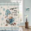 Fabric Shower Curtain 36x72 Inch, Coffee Gnomes Winter Dwarf with Snowflakes Linen Texture Shower Curtain for Bathroom with Hooks,Waterproof Bath Shower Curtain Sets Decorative Bathroom Accessories view 3