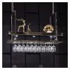 ALDEPO Wine Rack Wine Racks Layer Stainless Steel Creativity Neon Lights Suspension Display Stand Goblets Rack J111, Gold (Color : Dolphin Waves) view 1