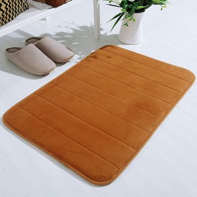 Thick Memory Foam Bath Rugs, Soft Absorbent Soft Memory Foam Mat, Non-Slip Bathroom Mats, Machine Washable Bathmat, Carpet Rug Room Decor for Shower Floor, 24''x17'' Bath Rugs (Brown)