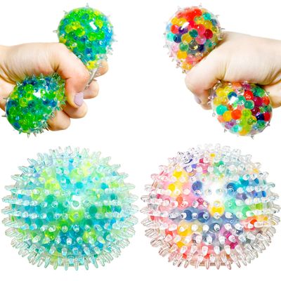 Squishy Stress Balls (2 Pack) Spiky Stress Ball Squishy Dough Ball - Pull and Stretch, Colorful Squishy Balls for Party Favors, Easter Basket Stuffers, Squish Ball for Vase Filler and Home Decoration